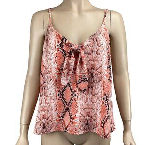 Peach Love California Size Medium Pink Snake Print Tank Top Adjustable Straps‎